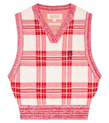Bat checked cotton sweater vest | The Animals Observatory