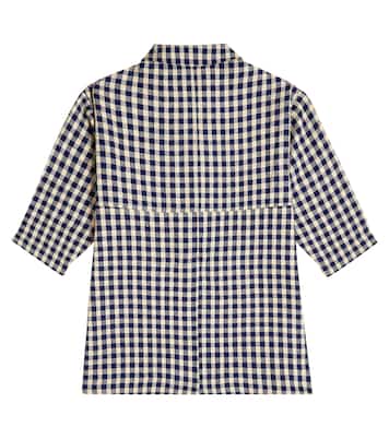 Cambridge gingham silk coat | Caramel