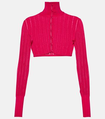 Crinoline cropped mockneck cardigan  | Alaïa
