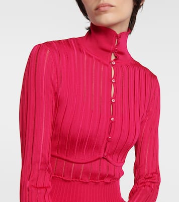 Crinoline cropped mockneck cardigan  | Alaïa