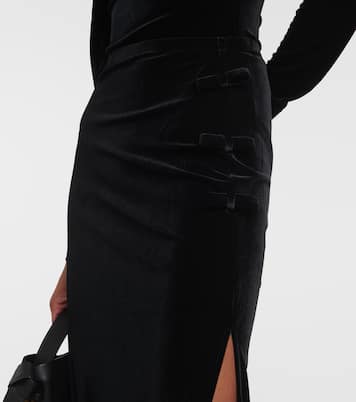 Falda larga de jersey de terciopelo | Ganni