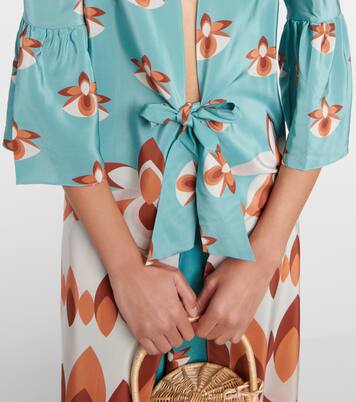 Bedrucktes Maxikleid Vintage aus Seide | Adriana Degreas