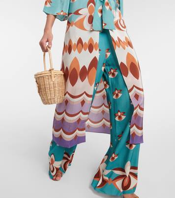 Bedrucktes Maxikleid Vintage aus Seide | Adriana Degreas