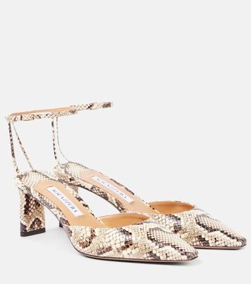 Blade 65 snake-effect leather pumps | Aquazzura