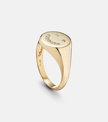 Bague Smiley en or 14 ct et diamants | Roxanne First