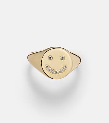 Bague Smiley en or 14 ct et diamants | Roxanne First