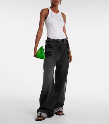 Sandalen Indie aus Leder mit Kristallen | The Attico