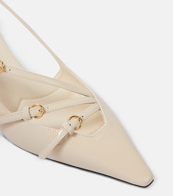 Patent leather slingback pumps | Miu Miu