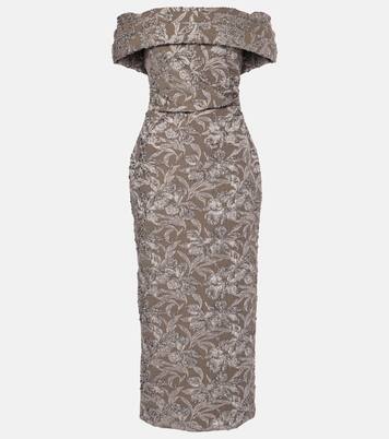 Abito midi in jacquard metallizzato | Oscar de la Renta