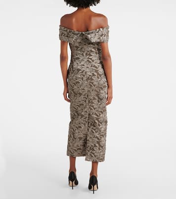 Abito midi in jacquard metallizzato | Oscar de la Renta