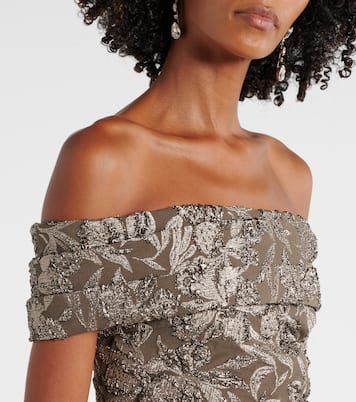 Abito midi in jacquard metallizzato | Oscar de la Renta