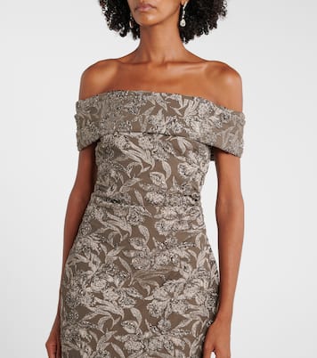 Abito midi in jacquard metallizzato | Oscar de la Renta