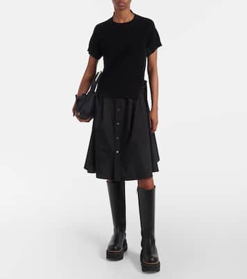 Hemdblusenkleid aus Jersey und Popeline | Sacai