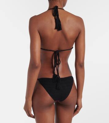 Haut de bikini rayé en coton | Anna Kosturova