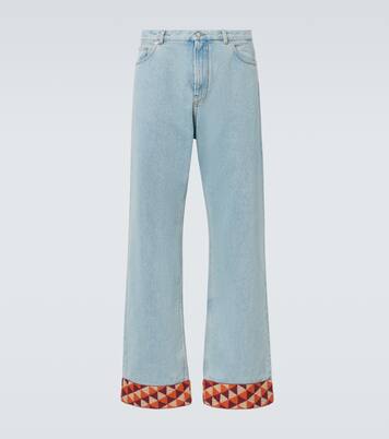 Wide-Leg Jeans mit Jacquard | Valentino