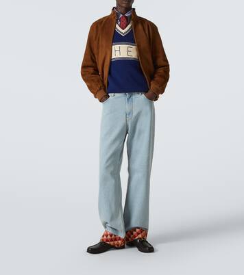 Wide-Leg Jeans mit Jacquard | Valentino