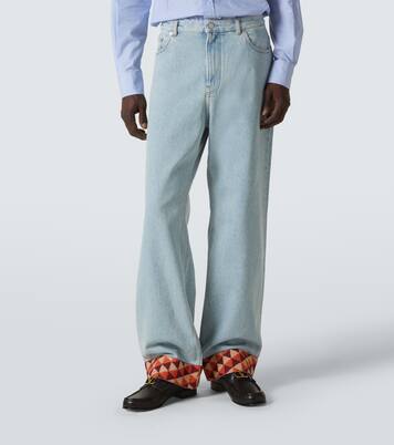 Wide-Leg Jeans mit Jacquard | Valentino