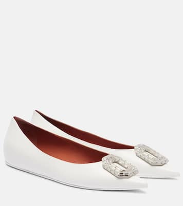 Camelia embellished leather ballet flats | Amina Muaddi