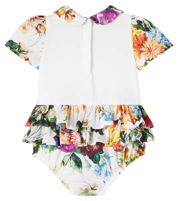 Baby DG floral cotton bodysuit | Dolce&Gabbana Kids