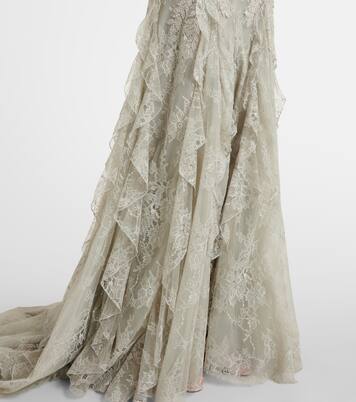 Verzierte Robe Rhodine aus Spitze | Costarellos