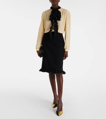 Ruffled wool-blend miniskirt | Valentino