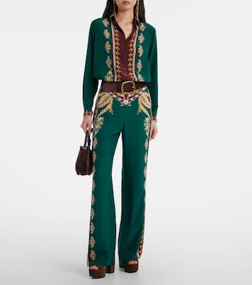 Printed silk wide-leg pants | Etro
