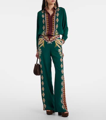 Printed silk wide-leg pants | Etro