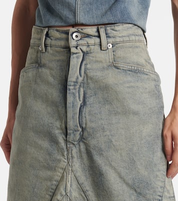 Distressed denim maxi skirt | Rick Owens