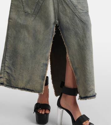 Distressed denim maxi skirt | Rick Owens