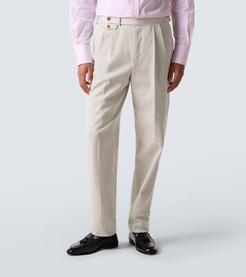 Cotton and cashmere straight pants | Dunhill