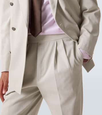 Cotton and cashmere straight pants | Dunhill