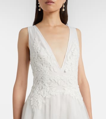 Verzierte Robe Graciella aus Tüll | Costarellos