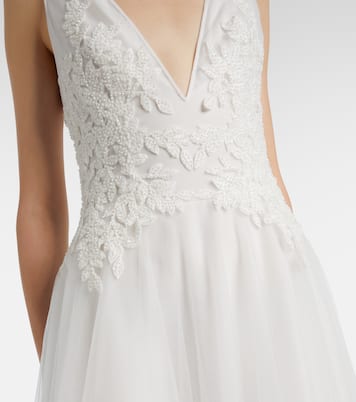 Verzierte Robe Graciella aus Tüll | Costarellos