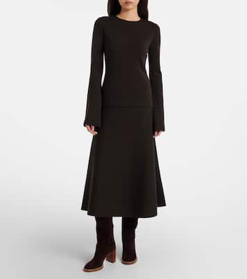 Wool, silk, and cashmere midi skirt | Gabriela Hearst