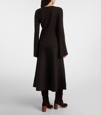 Wool, silk, and cashmere midi skirt | Gabriela Hearst