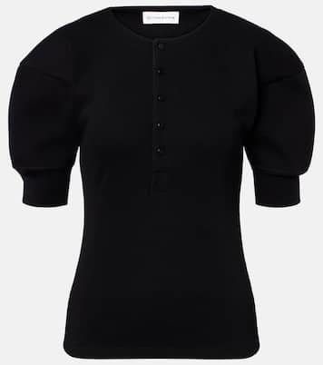 Camiseta Henley en mezcla de algodón | Victoria Beckham