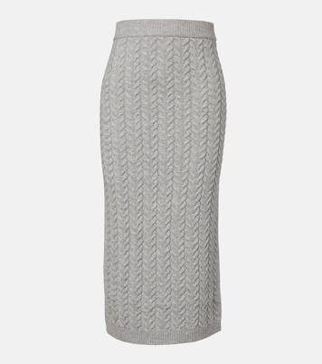 Cable-knit wool and cashmere pencil skirt | 'S Max Mara