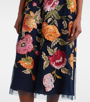Floral sequined tulle midi dress | Carolina Herrera