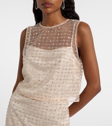 Seraphina sequined tulle top | Staud