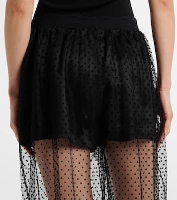 Pantaloni a gamba larga in mesh a pois | Alaïa