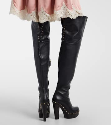 Lola studded leather over-the-knee boots | Chloé