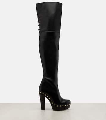 بوت لفوق الركبة من الجلد بمسامير Lola  | Chloé