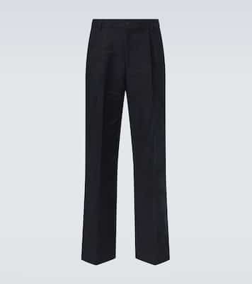 Pantalon droit en coton mélangé à fleurs | Dries Van Noten