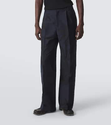 Pantalon droit en coton mélangé à fleurs | Dries Van Noten