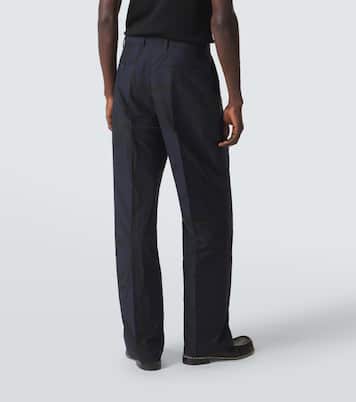 Pantalon droit en coton mélangé à fleurs | Dries Van Noten