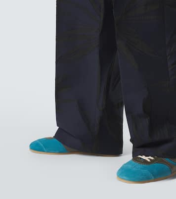 Pantalon droit en coton mélangé à fleurs | Dries Van Noten