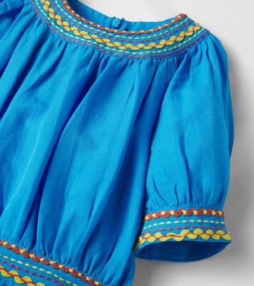Embroidered linen and cotton dress | Stella McCartney Kids