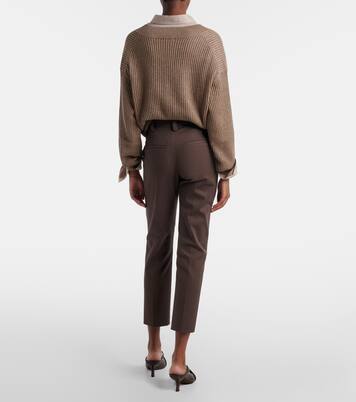 Pantalon slim en mélange de coton Monili | Brunello Cucinelli