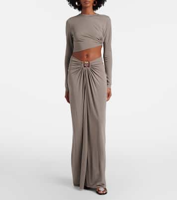Bezel Quartz gathered jersey maxi skirt | Christopher Esber