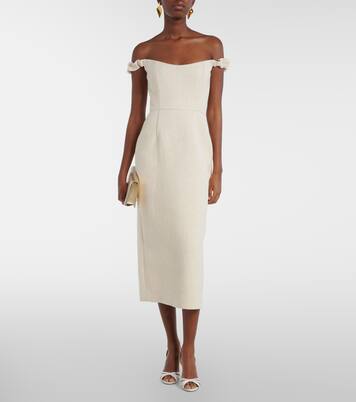Bridal Amina wool-blend jacquard midi dress | Markarian